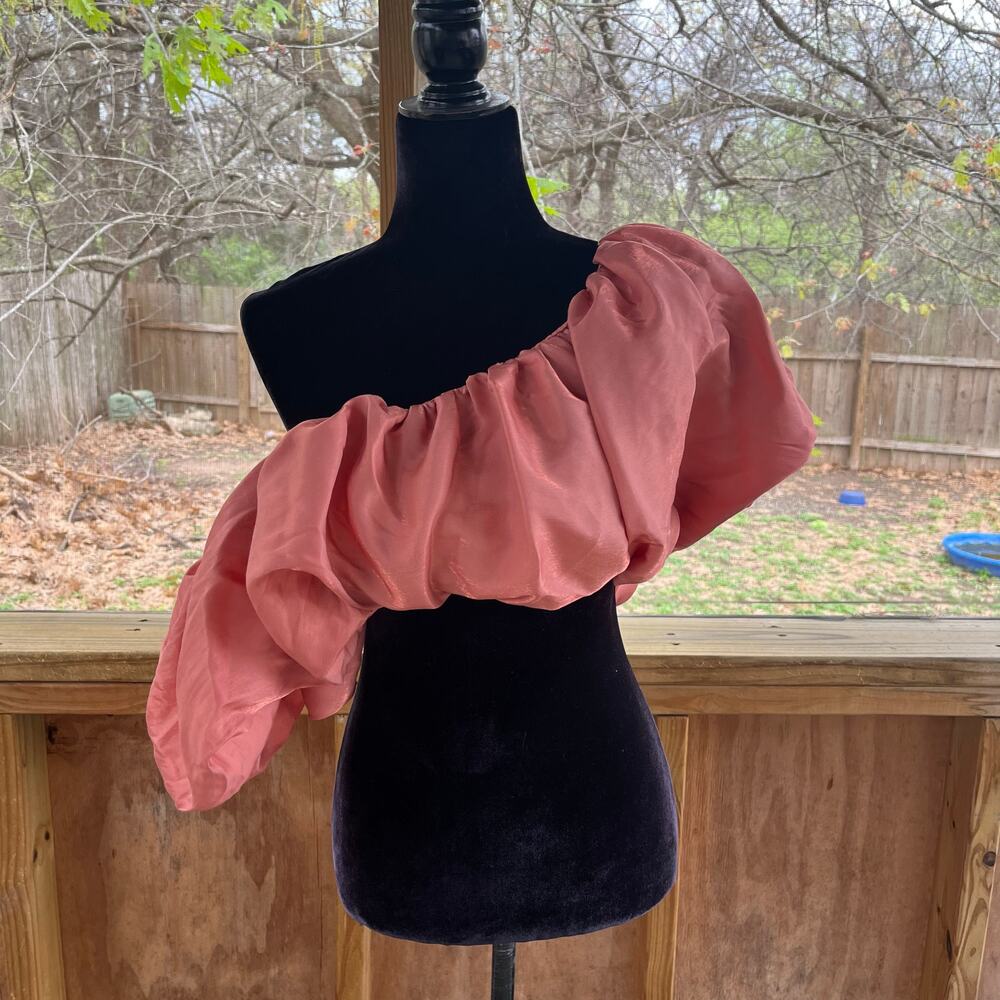 ASOS Design Women's Volume Ruffle Off Shoulder Occasional Top In Pink Size 4